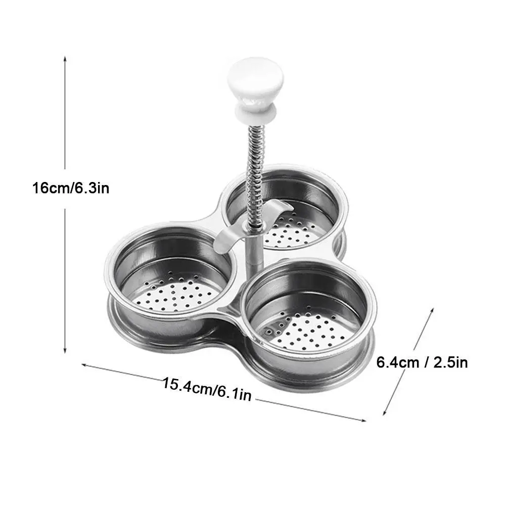 3 شبكات من الفولاذ المقاوم للصدأ لصياد البيض غلاية البيض 3 شبكات من الفولاذ المقاوم للصدأ لطبخ البيض غير لاصقة جيب أكواب البيض صياد البيض