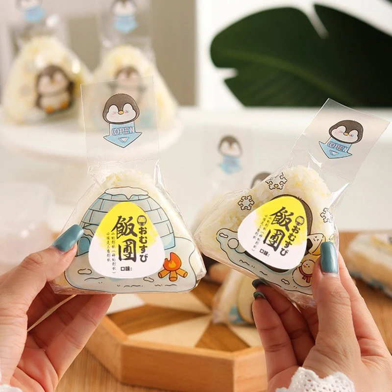 20Pcs Triangle Onigiri Stickers Self Adhesive Nori Seaweed Wrap Seals for Rice Ball Sushi Bento Lunch DIY Kitchen Gadget 1Sheet