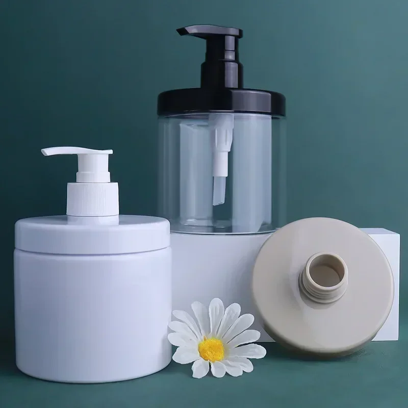 Garrafa transparente com boca larga para lavar as mãos, recipiente líquido, saboneteira, shampoo, loção, gel de banho, 300ml, 500ml