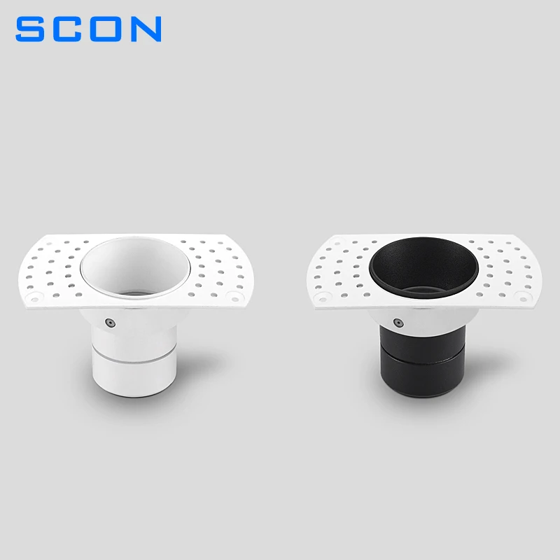 SCON Smart Triac Dimming LED Downlight Borderless Embedded Anti Glare 5W COB Spotlight Lampa sufitowa do salonu Sypialnia