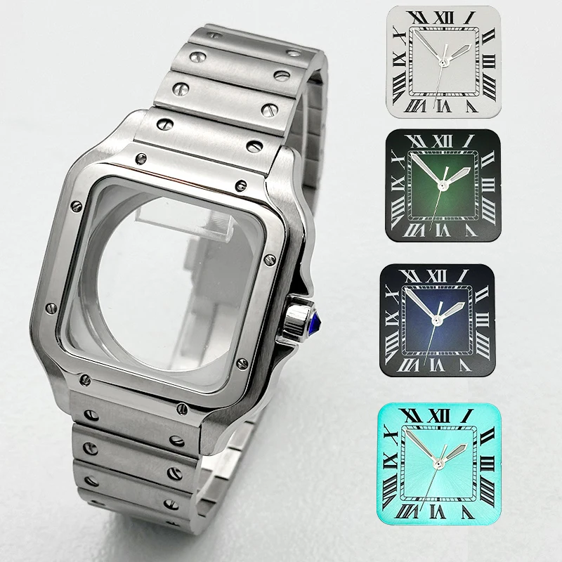 Mod Santo Watch Case and Bracelet Kit nh35 Watch Case Fit For 7S26 NH35 NH36 Movement Transparent Back Cover Case and Strap Set
