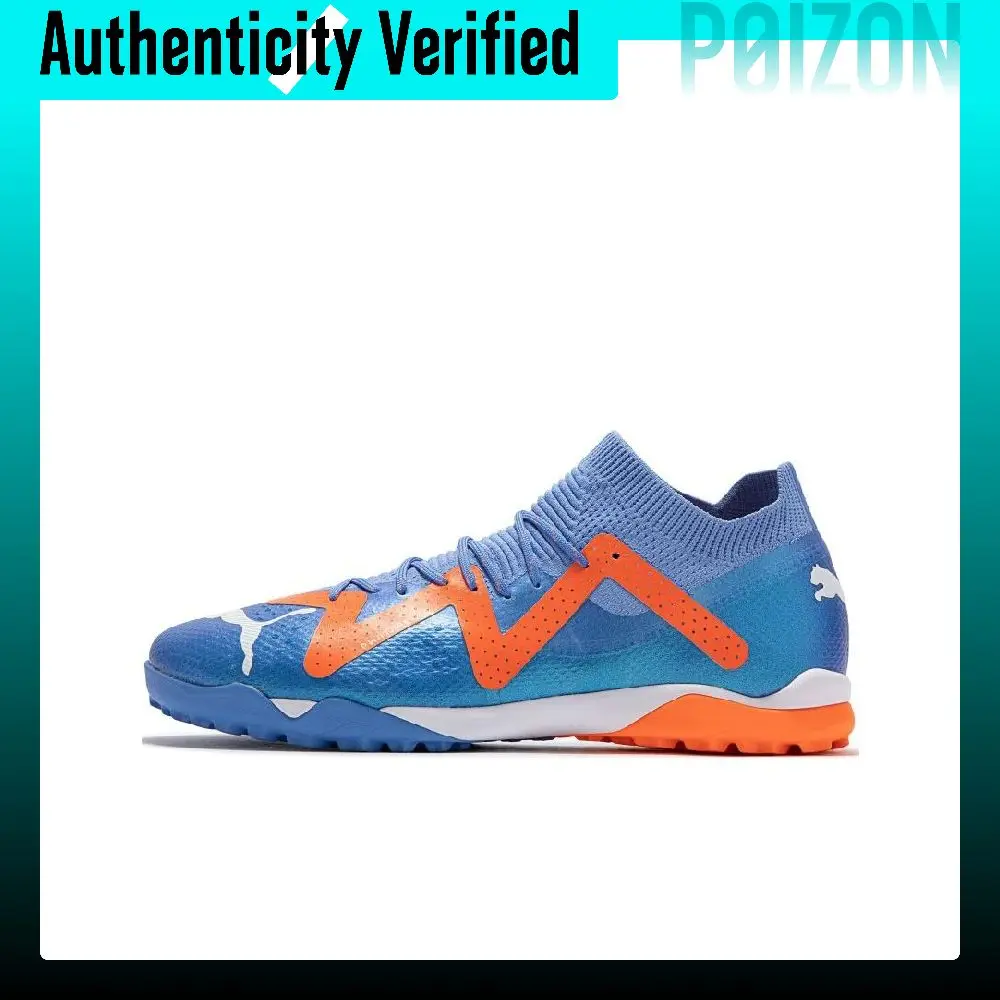 Zapatillas de fútbol PUMA Future Ultimate para hombre, de caña baja, color azul y naranja, modelo 107174-01.