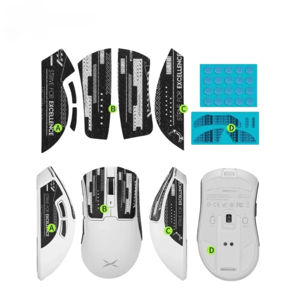 Mouse Grip Tape Skin Side Stickers For Delux M900Pro Mouse Accessories Set–Anti-Slip Grip Tape Original Mouse Feet Dots Feet
