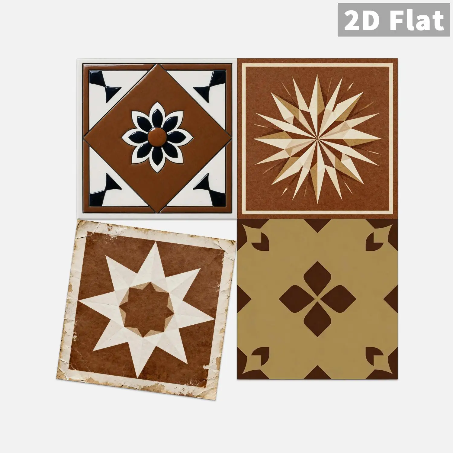 

Retro floral tile decal, 36 waterproof self-adhesive wall stickers, suitable for splash proof kitchen and bathroom walls
