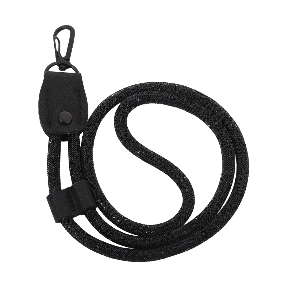 Crystal Rhinestone Badge Lanyard Adjustable Neck Strap for Office Work ID Card Holder Phone Chain Portable