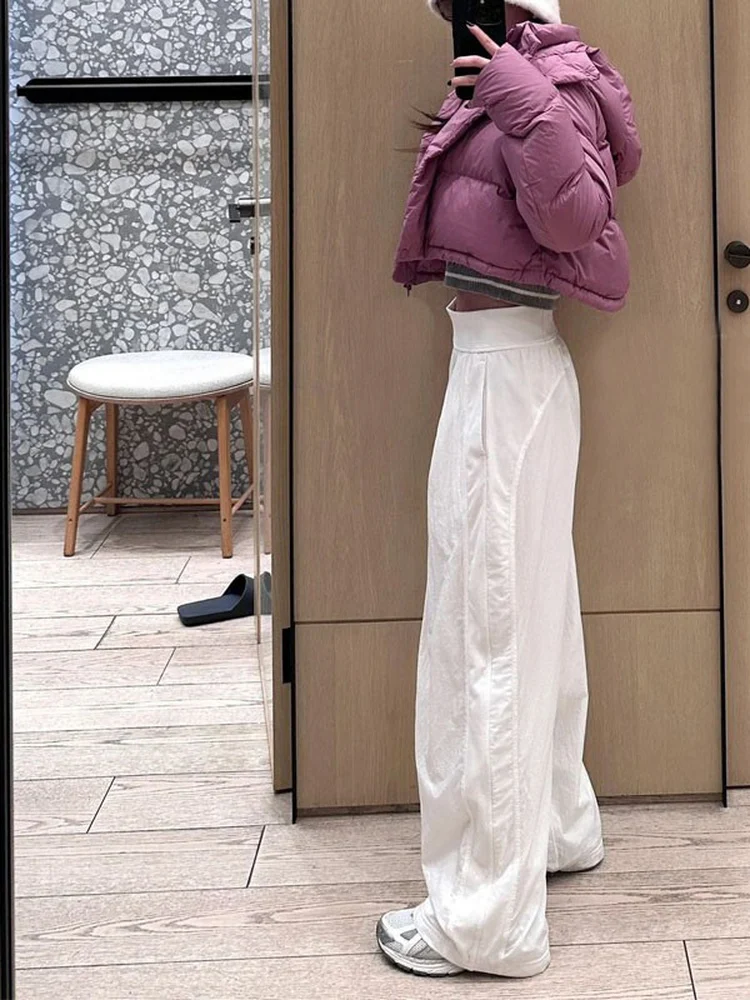 

High Waist Wide Leg Tennis Sport Pants Women's Fitness Casual Loose Straight Leg Yoga Pants Quick Dry Versatile Summer Fashion