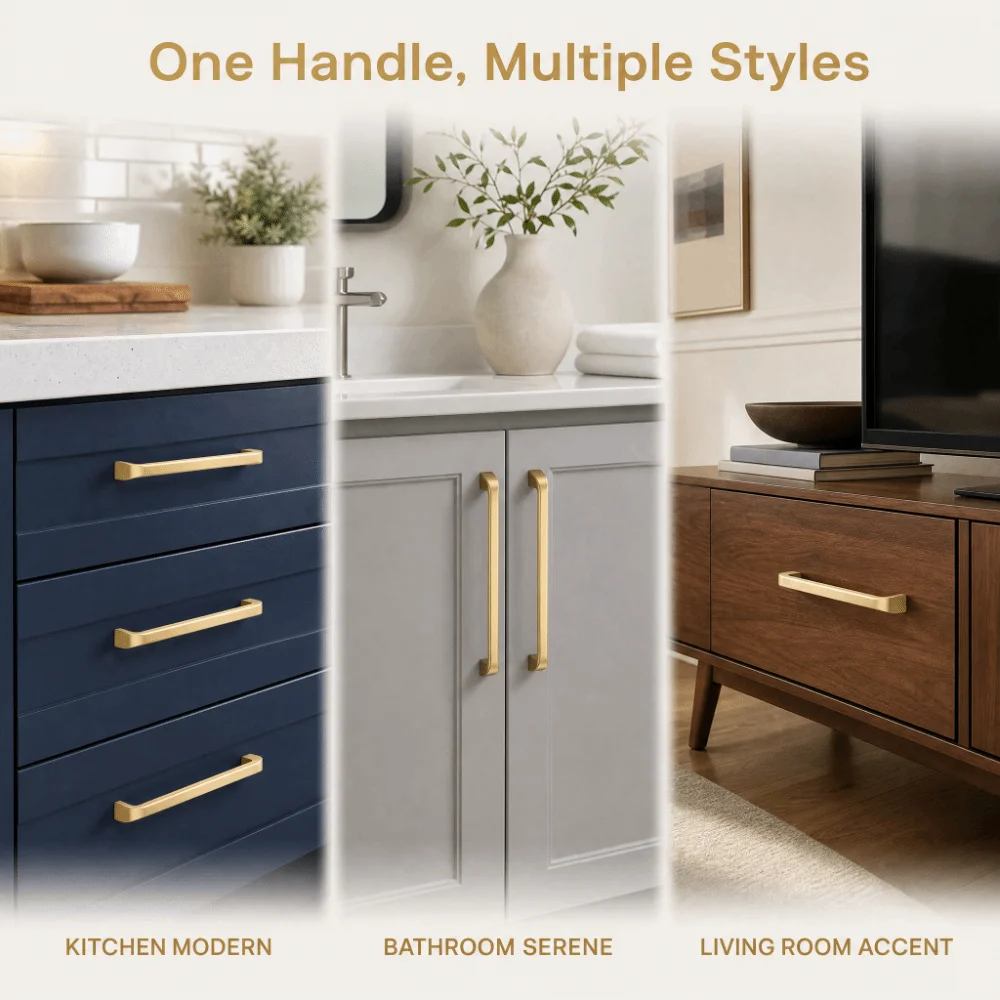 Brass Gold Finish Cabinet Door Handles Luxury Style Hardware Accessories Wardrobe Door Handles Storage Handles Minimalist Design