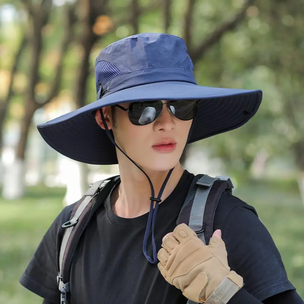 Uv Protection Hat Wide Brim Fisherman Hat Lightweight Uv Protection Bucket Cap Breathable Outdoor Sun Shield for Hiking Fishing
