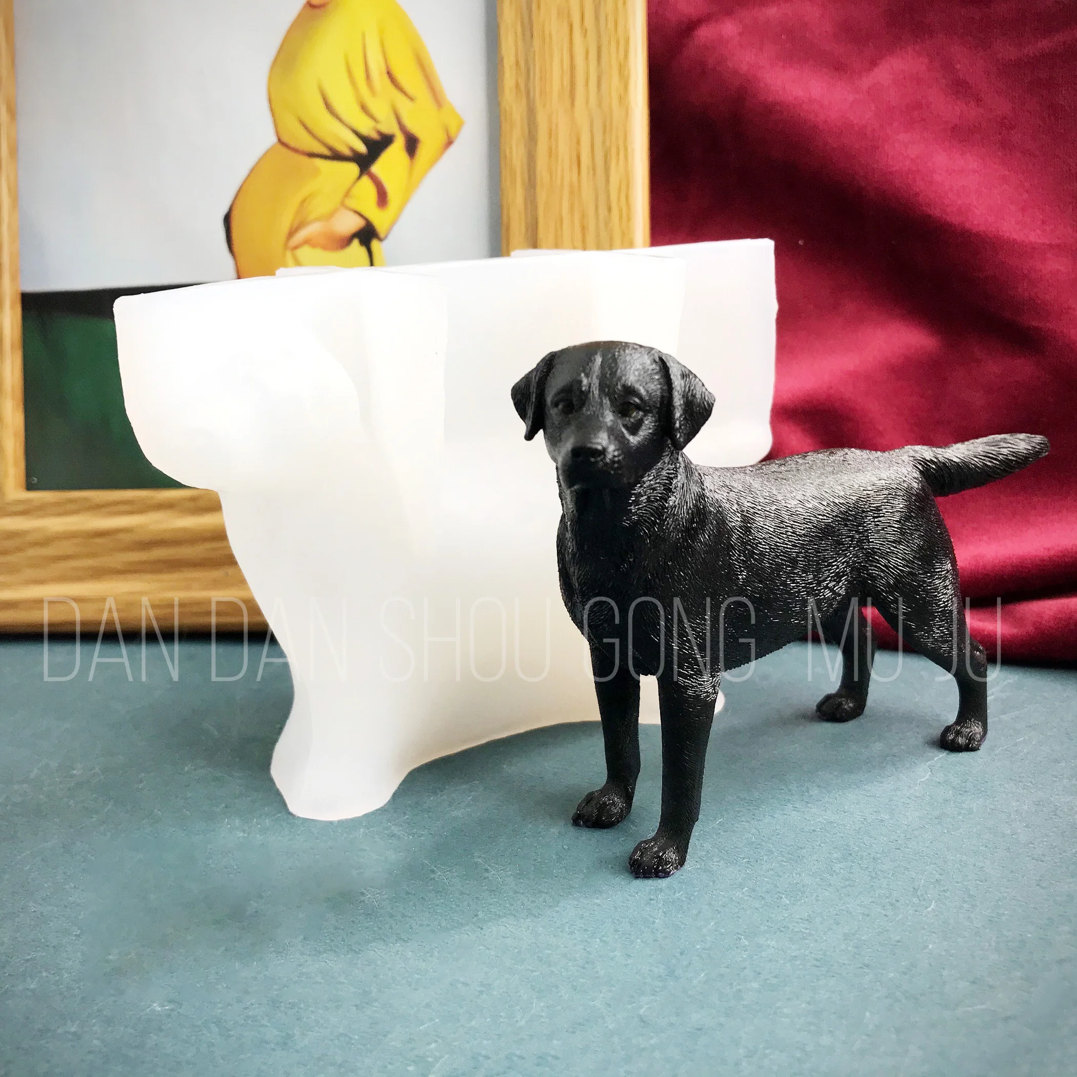 Molde de resina Mighty Labradoodle, molde de resina epoxi para perro Animal, fabricación de adornos de coche creativos 3D DIY solo para resina