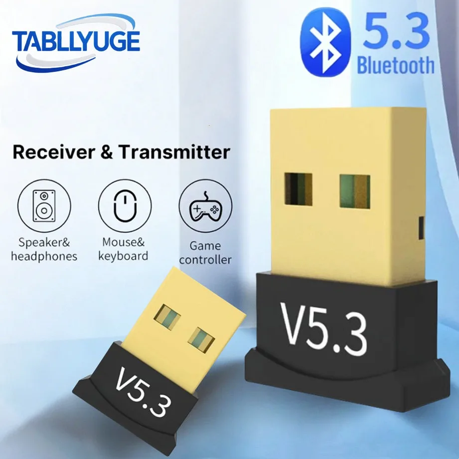 Adapter USB Bluetooth 5.3 do komputera PC Laptop Bezprzewodowy adapter Bluetooth obsługuje mysz i klawiaturę Windows 7/8.1/10/11