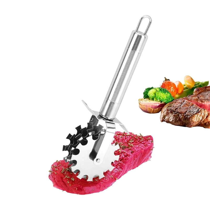 2Pcs Five-Wheel Meat Loosener Beef Rolling Tool Rolling Meat Tenderizer Kitchen Tenderizer Home Meat Tenderizing Tool Durable