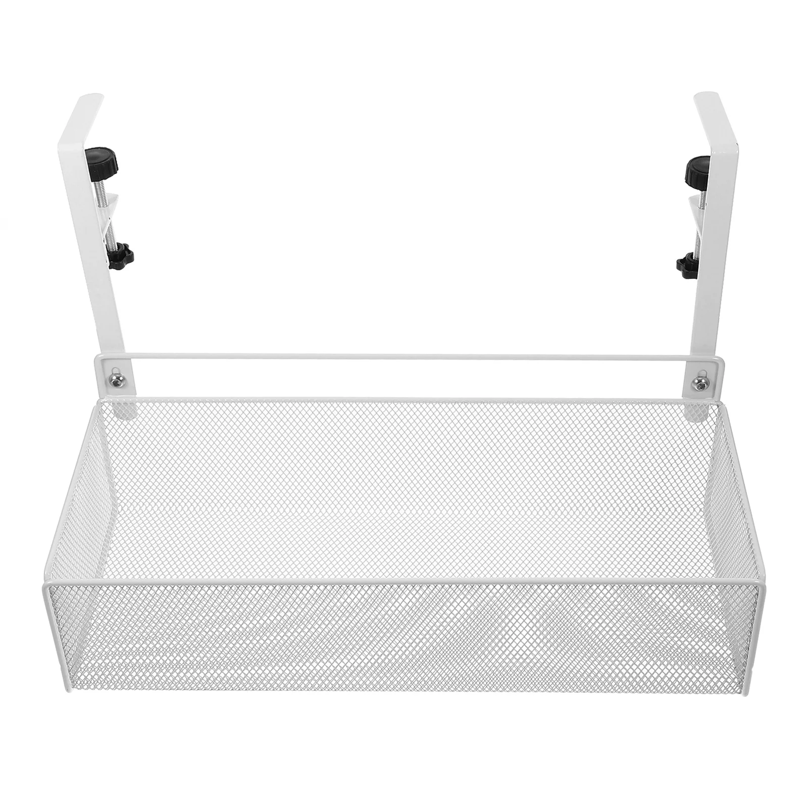 

Under Table Storage Basket Clamp-on Shelving Unit Desk Side Organizer Shelf for Carbon Steel Office
