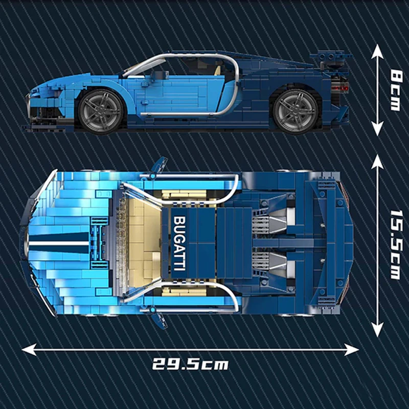 Techniczny MOC 10111 Hypercar Supercar samochód wyścigowy Bugattier Model pojazdu 1222 sztuk klocki klocki Puzzle zabawki na prezent