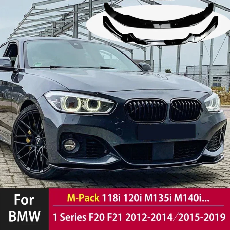 M-Sport hoja de parachoques de labio delantero para BMW 1 Series F20 F21 m-pack 2012 2013 2014 2015 2016 2017 2018 2019 118i 120i M135i M140i