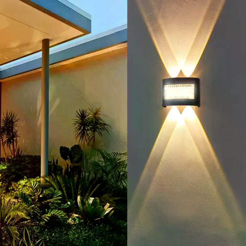 Modern LED Wall Sconce Warm White Up Down Lighting Crystal Decor Black Housing For Hallway Bedroom Porch Decor Glow