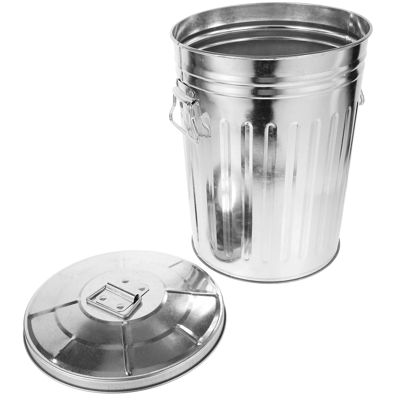 

Metal Trash Can ​outdoor Waste Bin Garbage Bedroom Wastebasket Recycling Kitchen for Bathroom