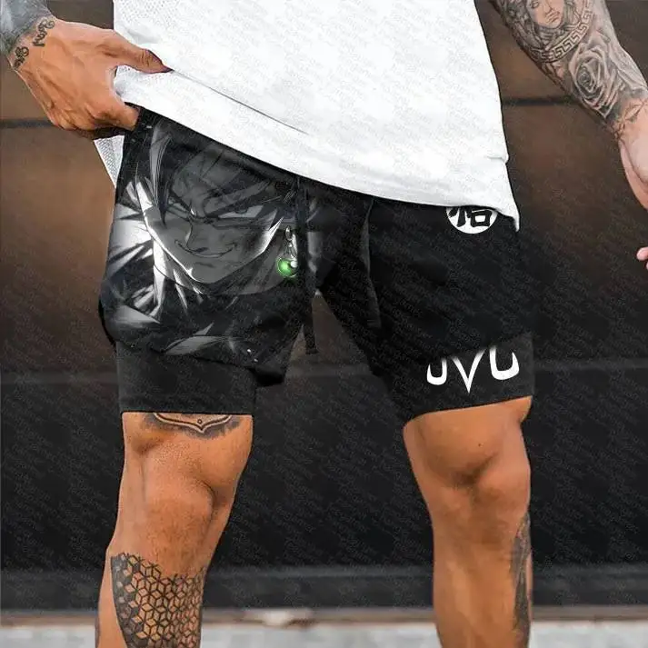 

Мужские тренировочные шорты Bandai с лицензией Dragon Ball, спортивные шорты с графическим принтом, дышащие