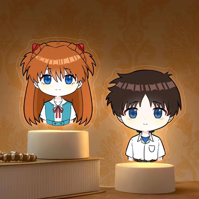 

Светящаяся акриловая подставка с Аской Лэнгли Сорью из аниме, милый 2D-светильник для спальни, атмосферный ночник, украшение, подарок.