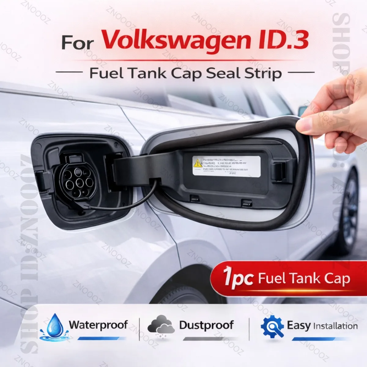 Car Seal Strip Rubber Double Layer Dustproof Waterproof Sealing Protector Gas Cap Trim 1pc Fuel Tank Cover For Volkswagen ID.3