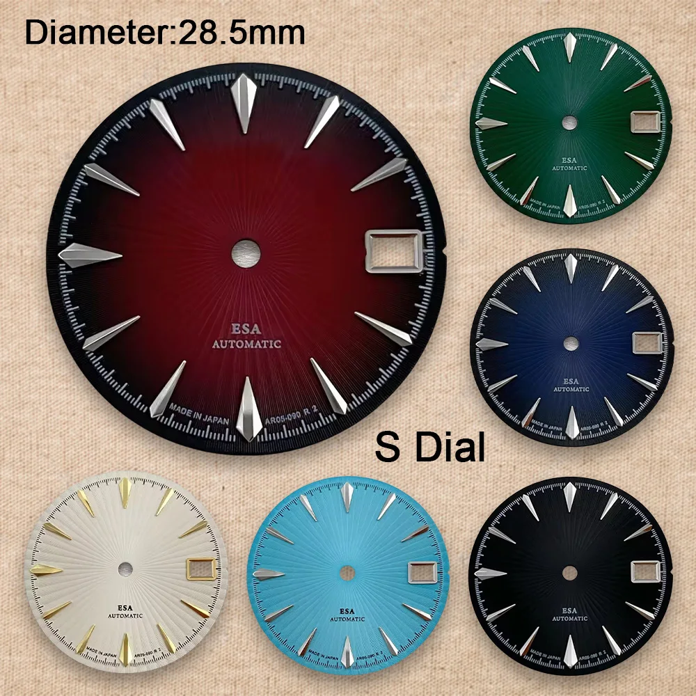 28.5mm S Logo Cocktail Dial Suitable For NH35 Japan Movement Vertical Stripe High Quality Dial Watch Modification Accessories