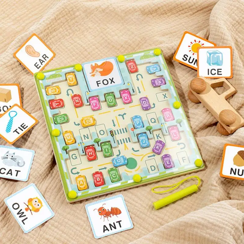 Magnetic Alphabet Maze Toddler Travel Sensory Play Game Educational Alphabet Learning Maze For Home Nursery Daycare Center