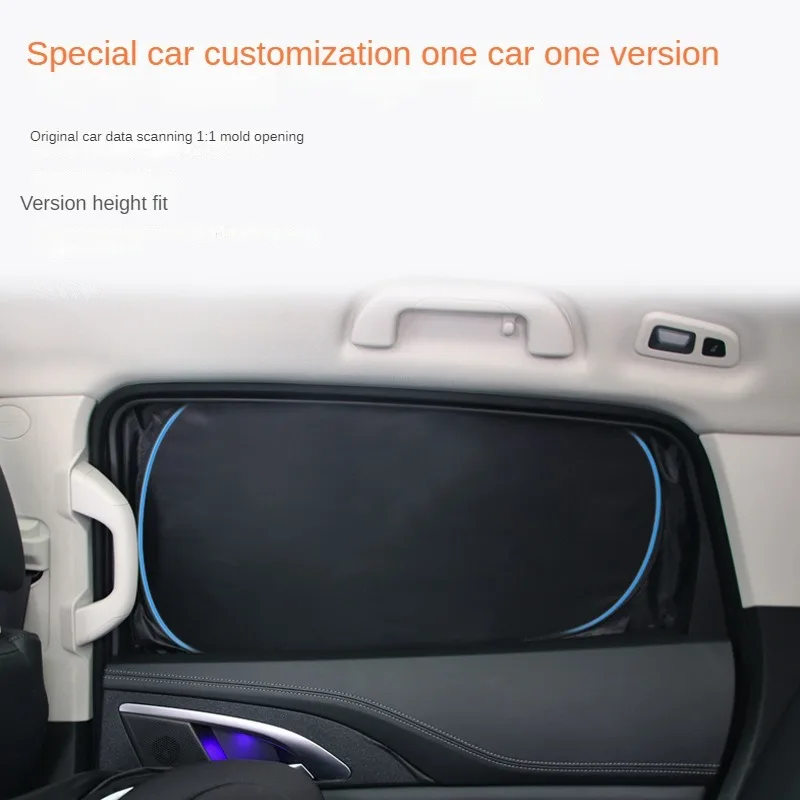 For Tesla Model Y Car Side Window Sunshade Front and Rear Windows Black Opaque Foldable Full Privacy Sun Protection Isolation UV