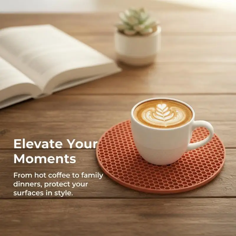 Heat Resistant Honeycomb Silicone Trivet Mat 1Pcs Non Slip for Kitchen Dining Table Hot Pot Pads view 5