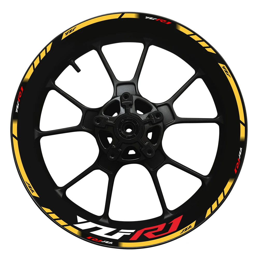 Per YAMAHA YZF R1 moto Rim SET 17 pollici mozzo ruota Logo decalcomania decorazione YZFR1 adesivo riflettente e impermeabile 2022 2023