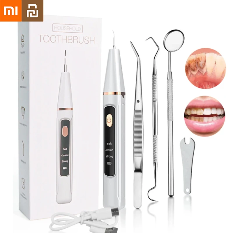 Xiaomi Youpin Ultrasonic Dental Calculus Remover Teeth Plaque Scaler Tartar Stains Cleaner Electric Dental Tooth Stone Remover