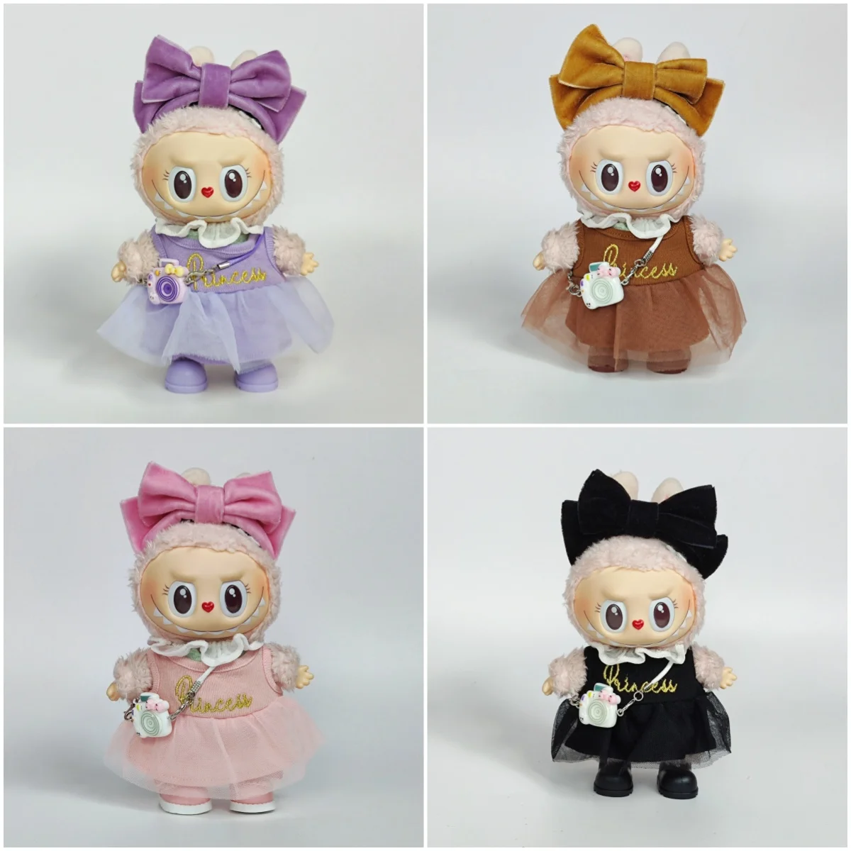 

17cm Labubu doll clothes set, 1st & 2nd generation 17cm Labubu plush dolls, lace dress for doll outfits