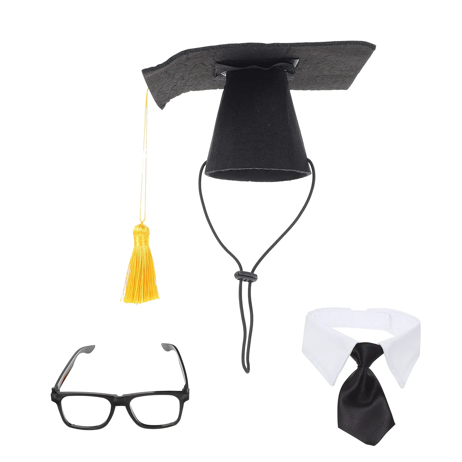

1 Set Pet Graduation Caps Costume Hat Decor Tassel Graduation Party Dog Garment Puppy Costume Accessories Decorative Pet Hat For