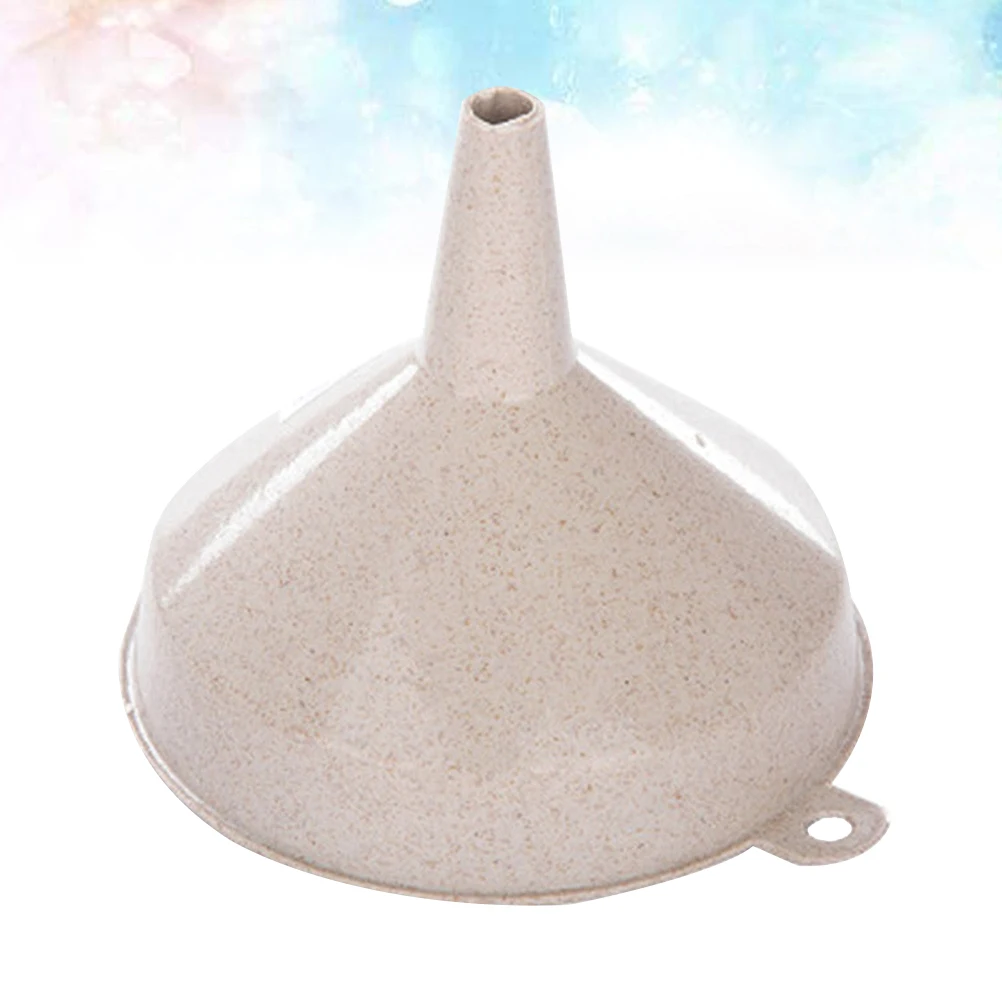 

Kitchen Funnel Beige Big Mouth Bottle Liquid Transfer Containers Food Grade Eco Plastic Hanging Hole Ideal Tool