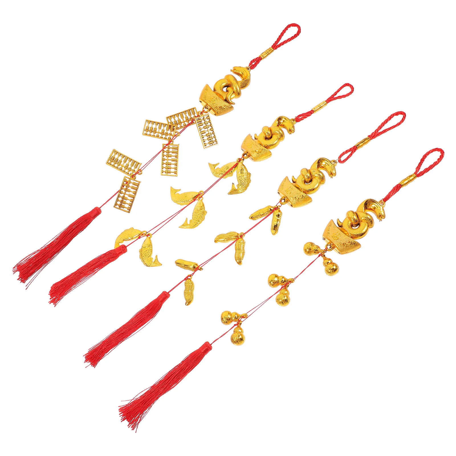 4 قطعة Yuanbao ثعبان ديكور معلق السنة الصينية الجديدة قلادة النمط التقليدي مهرجان زخرفة للمنزل مكتب مول نافذة السيارة #5