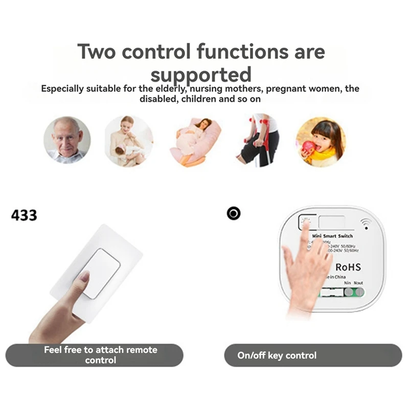 Self Powered Wireless Light Switch And Receiver Kit Remote Control Wall Switch Lighting Fixtures