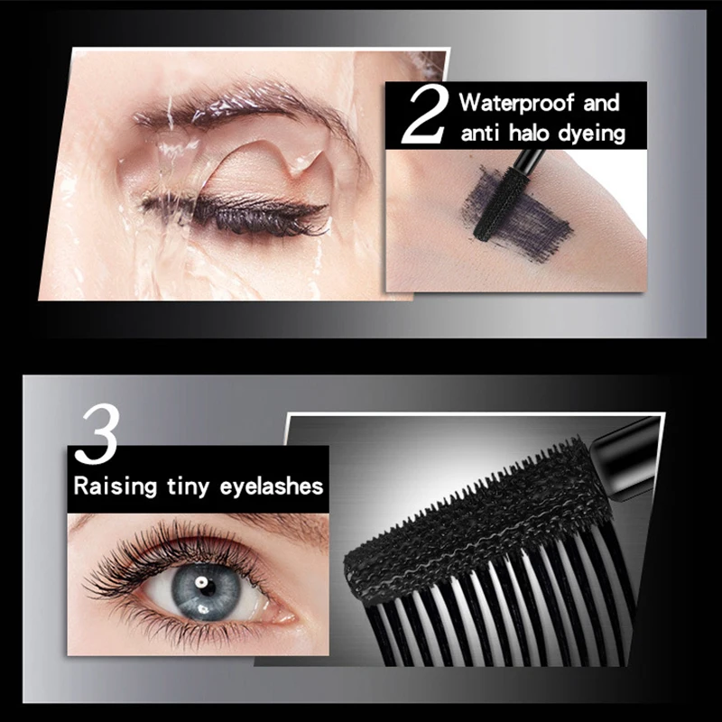 1Pc 4D Seide Faser Lash Mascara Schwarz Wimpern Verlängerung Mascara Schönheit Dick Augen Wimpern Curler Kosmetische Wasserdicht Mascara