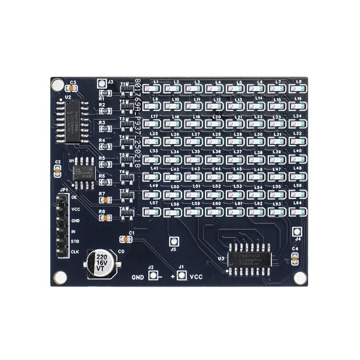 SWXF DIY Electronic Kit 64 SMD LED Patch Matrix Advertising Screen Number Display Soldering Project Practice Kit