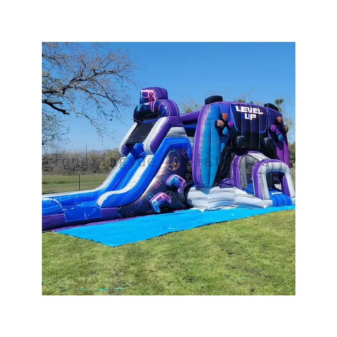 For sale commercial photovoltaic bounce house water slide game handle theme combination commercial inflatable trampoline party