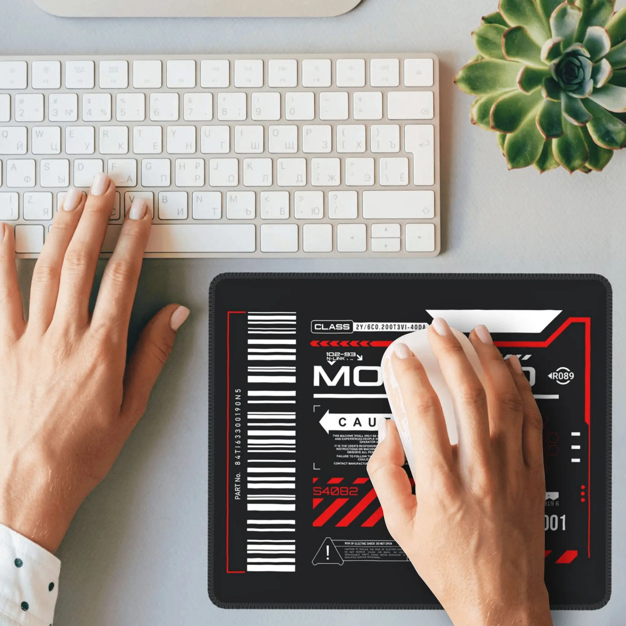 개선된 실험 기술 데칼 회색 빨간색 마우스 패드 컴퓨터 키보드 마우스 매트 게임용 PC 노트북 책상 매트 사무실 테이블 매트