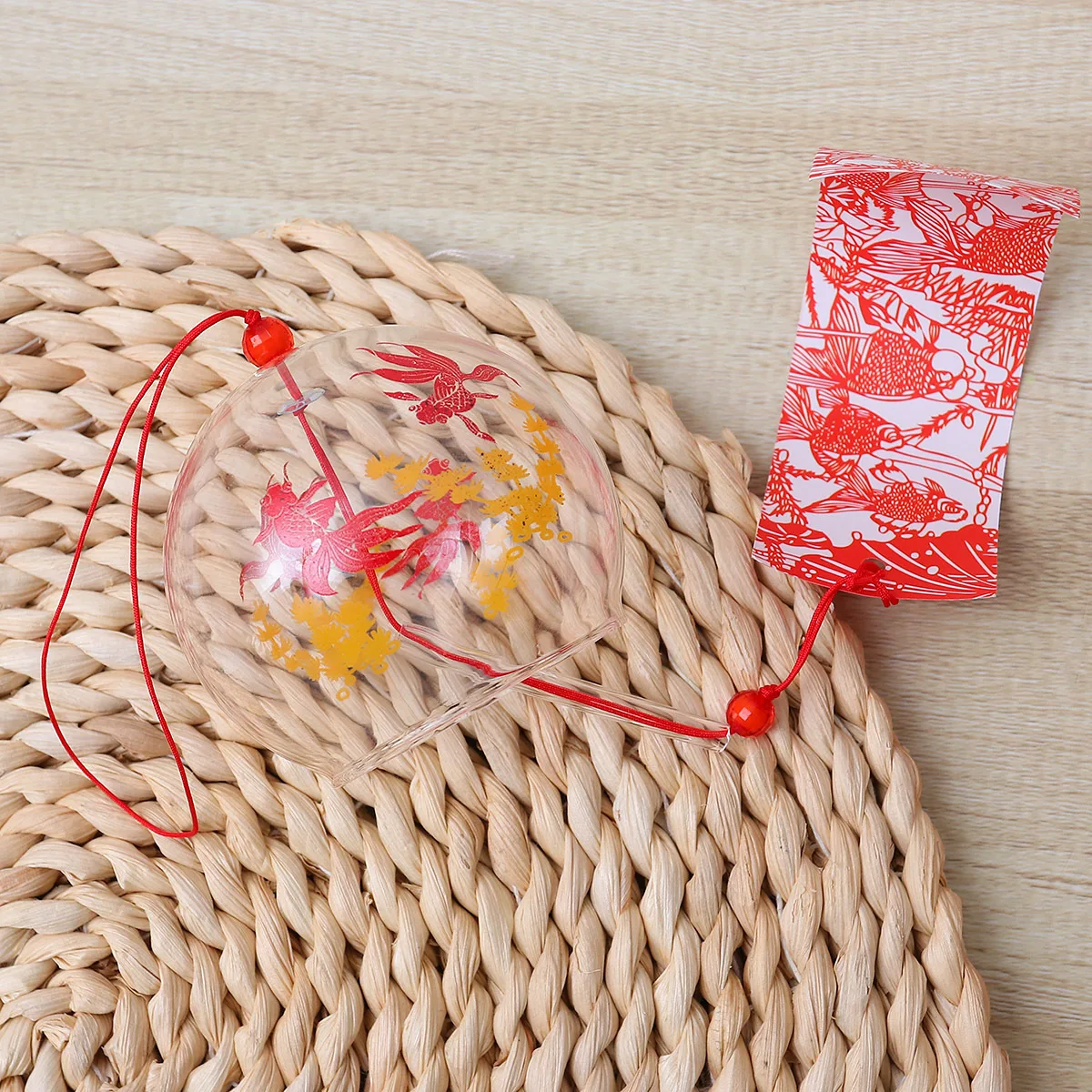 

Japanese Style Goldfish Glass Wind Chimes Hanging Decorative Bell for Indoor Outdoor Garden Balcony Patio Relaxation Gift