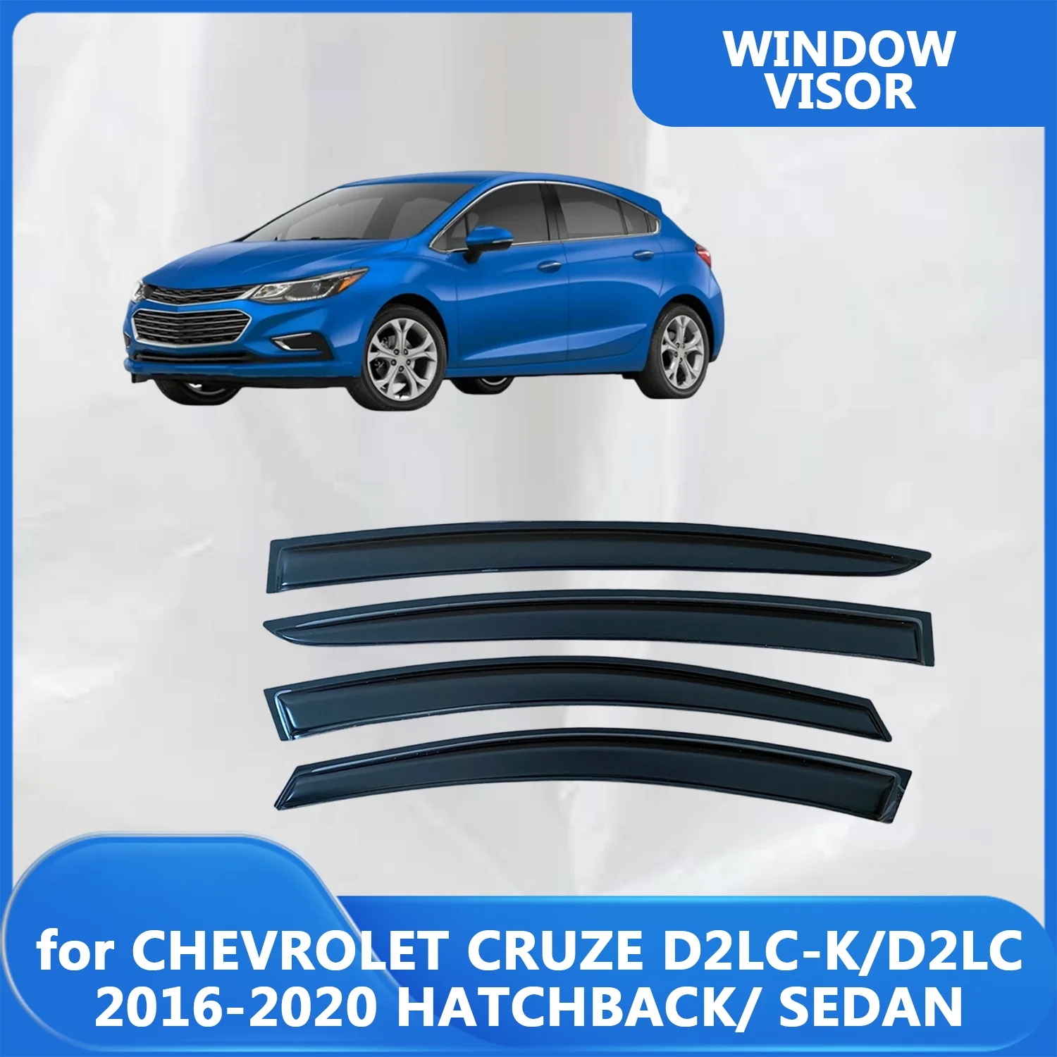 Для CHEVROLET CRUZE D2LC-K/D2LC 2016-2020 (хэтчбек/седан) — Ветровики, дефлекторы окон, защита от дождя