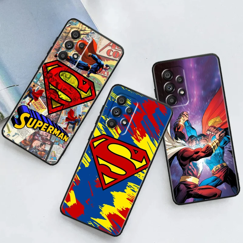 Luxury S-Supermans Comics Cool For Samsung A53 A52 A33 A32 A51 A71 A21S A13 A73 A55 A22 A23 A35 A72 A54 A12 5G Black Back