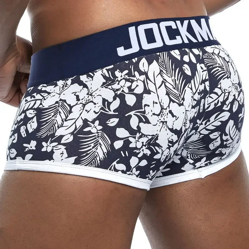 JOCKMAIL Male Panties Breathable Boxers Cotton Sexy Men Underwear U convex pouch Gay Underpants Printed 17 models boxershorts