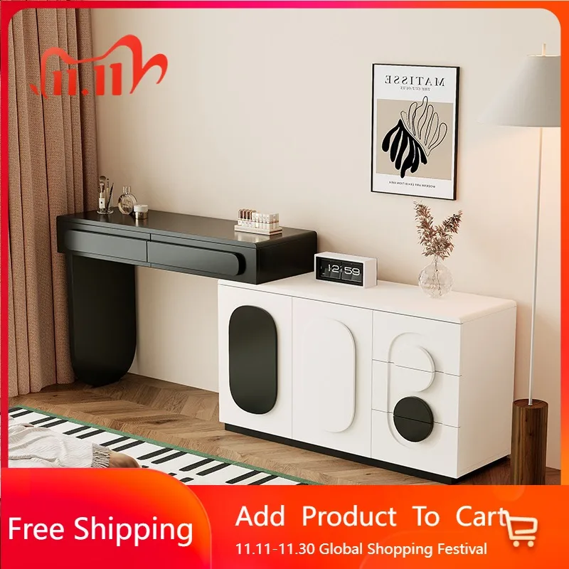 

Bedroom Black Dressing Table Modern Bedside Storage Makeup Chair Dressing Table Jewelry Storage Vestidores Trendy Furniture