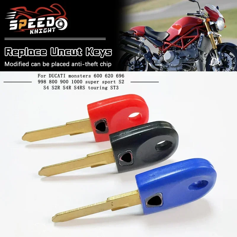 60Pcs New Blank Key Motorcycle Replace Uncut Keys For Ducati 748 749 848 999 1098 1198 Monsters 600 620 696 900 1000 S2R S4R ST3