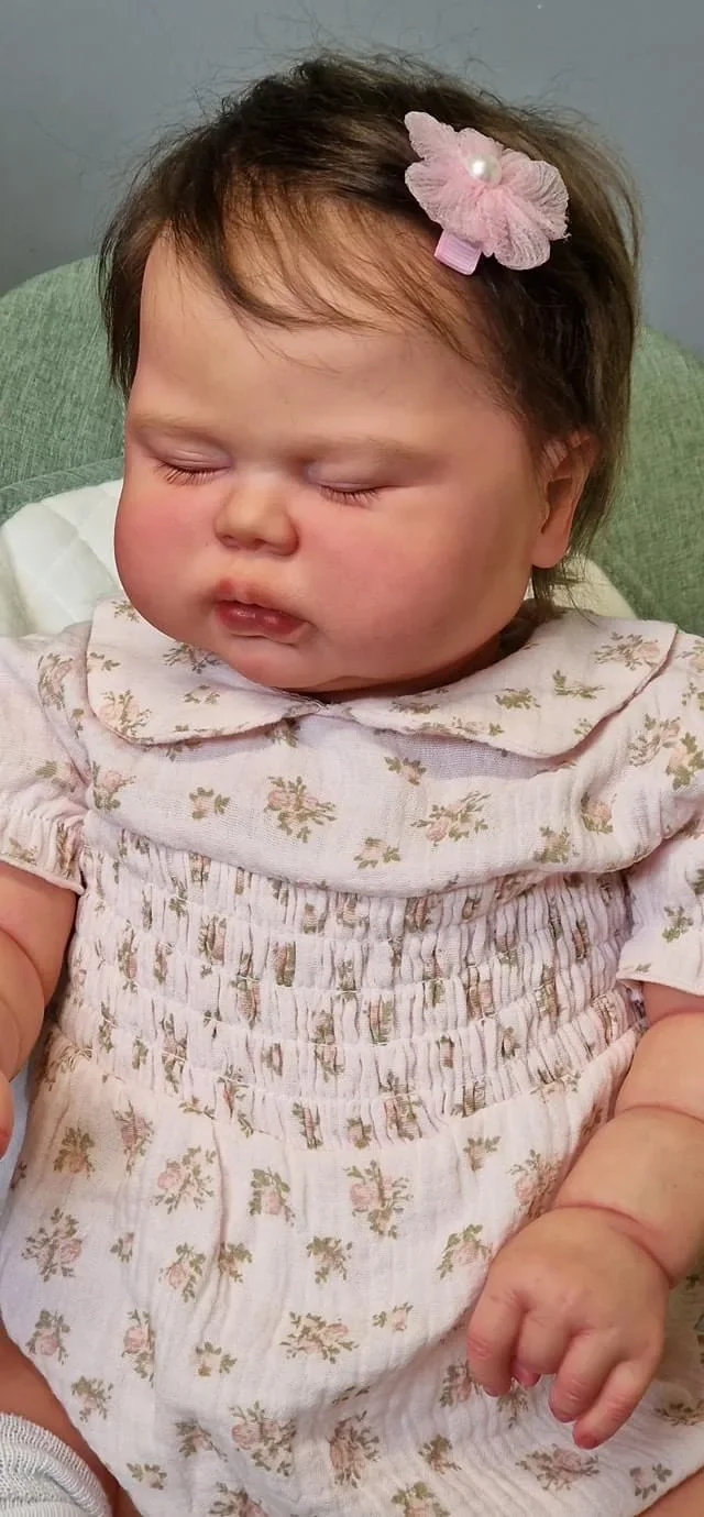 DLS 24 pouces cornichon endormi en tissu doux corps réaliste Reborn enfant en bas âge cheveux enracinés à la main peluche bébé poupée bébé