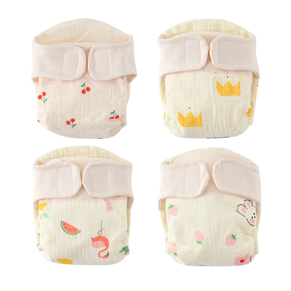 

4 шт., марлевые штаны для приучения к горшку из 100% хлопка в корейском стиле-дышащее детское нижнее белье для обучения туалету, моющиеся тренировочные подгузники