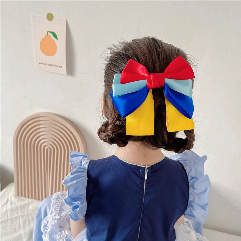 Korean version of the new Snow White Hairpin Super Fairy Girl Bow Ribbon Hairpin Hairpin Exquisite Clip