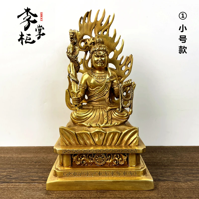 Tantra genuine large pure copper statue of Mingwang Buddha, a boutique product of the Bodhisattva, the Rooster, and the patron