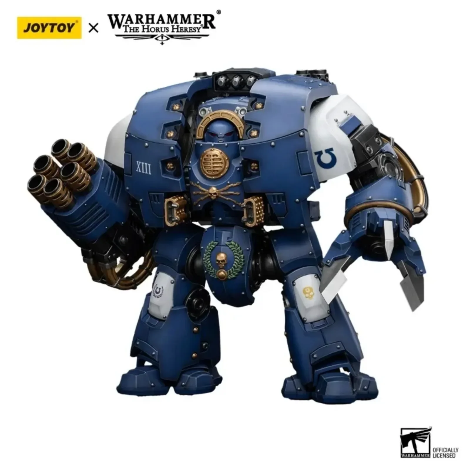 JOYTOY Warhammer 40K Ultramarines Leviathan Dreadnought mit Cyclonic Melta Lance und Siege Claws 1/18 Actionfigur Spielzeug Geschenk