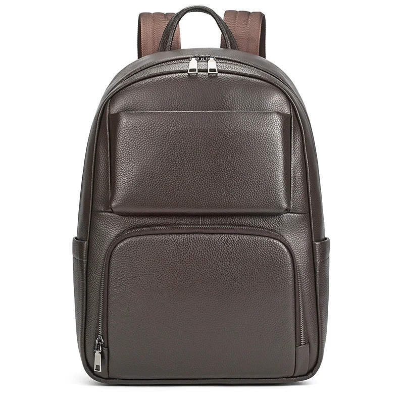2026 Hot Fashion Genuine Leather Backpack Real Cowskin Travel Backpacks Men Women Daypack Black Brown Bagpack Bag For School